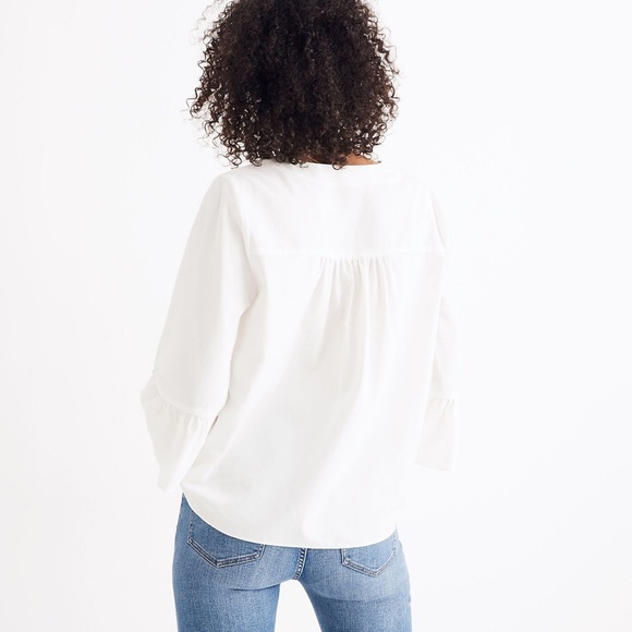 Madewell ‘Veranda Bell-Sleeve Shirt’ in Pure White - Picture 8 of 10